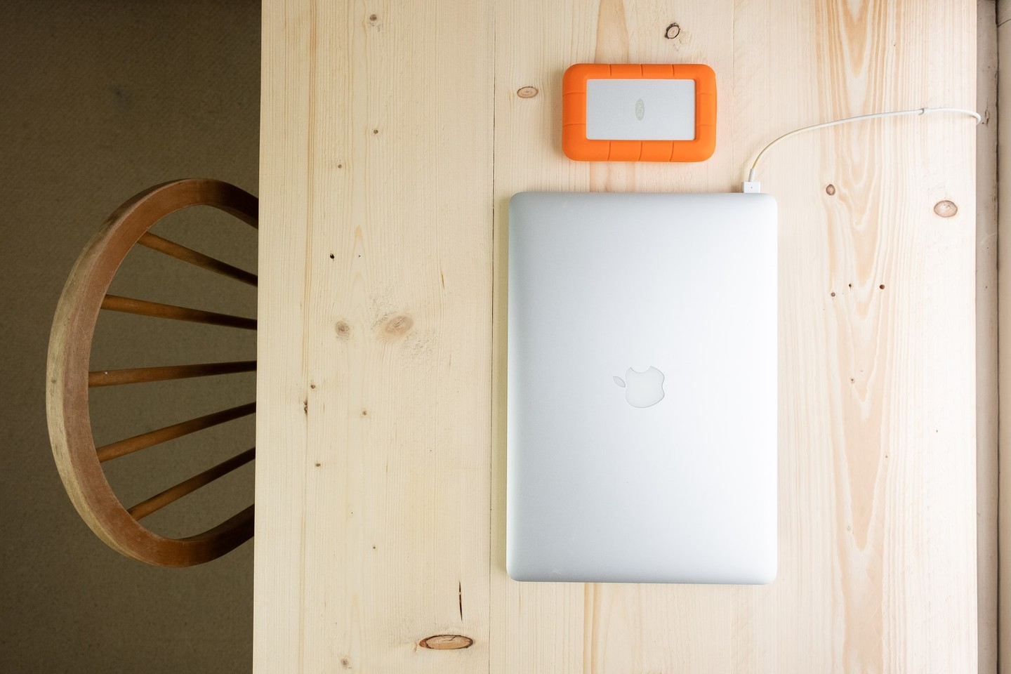 clean desk with laptop