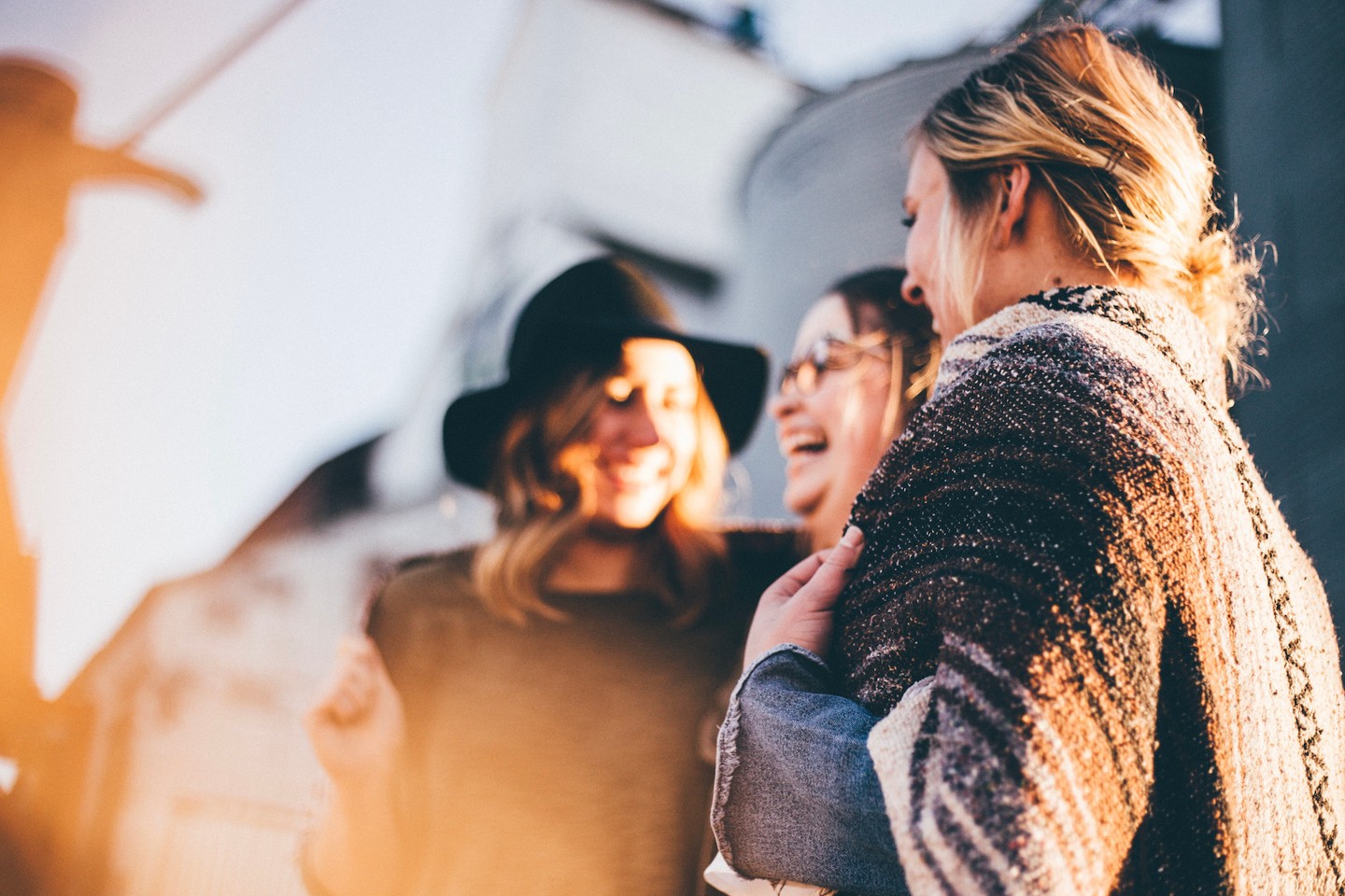 Three women laughing Three women laughing