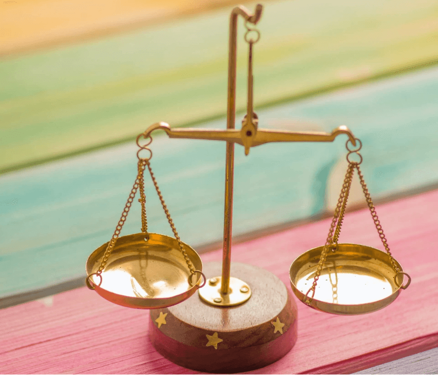 Old fashioned scales on a windowsill 