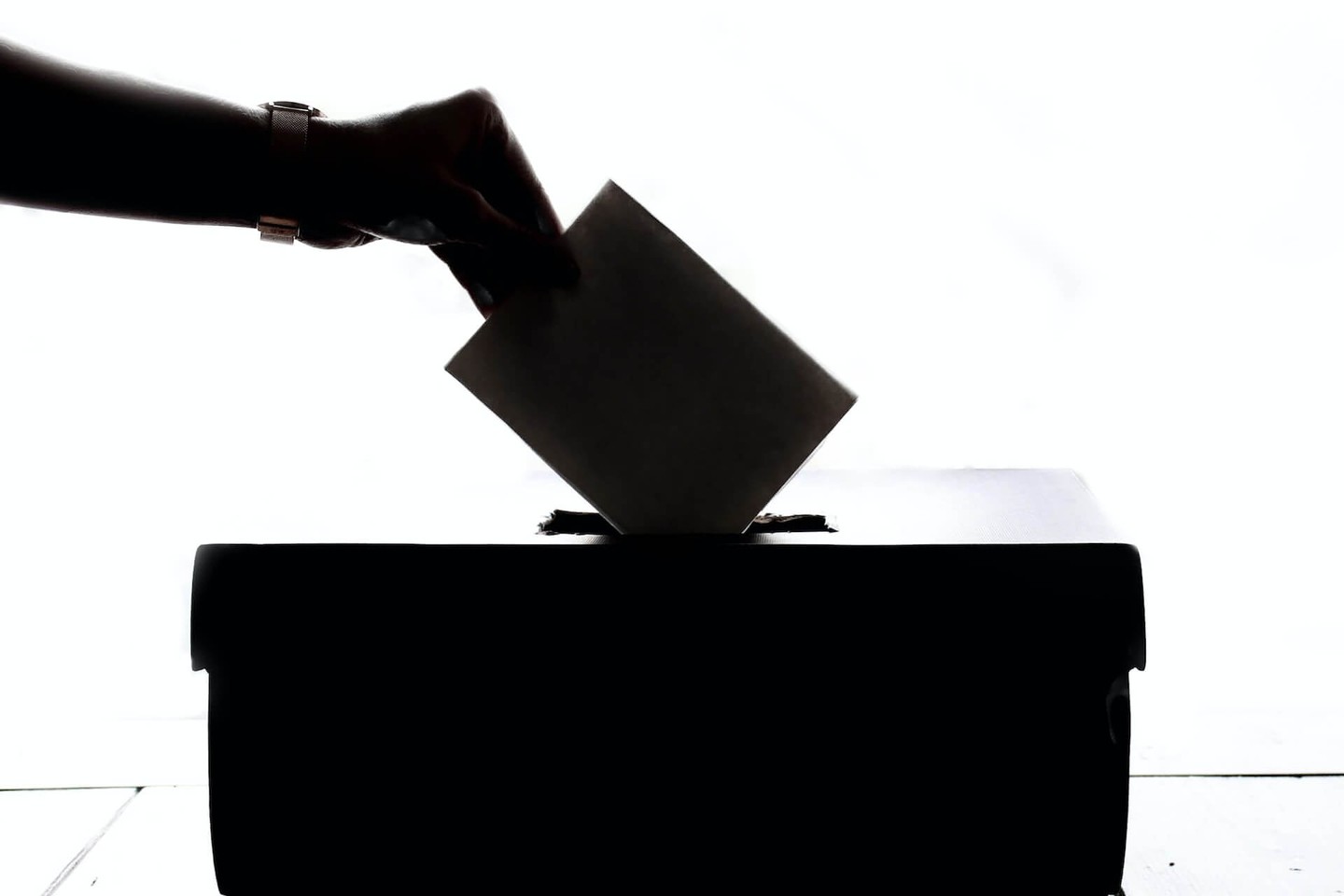 Silhouette of someone voting