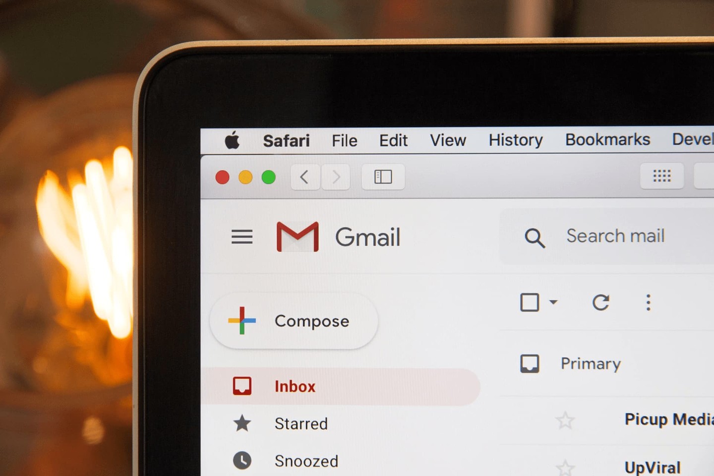 Laptop with Gmail 