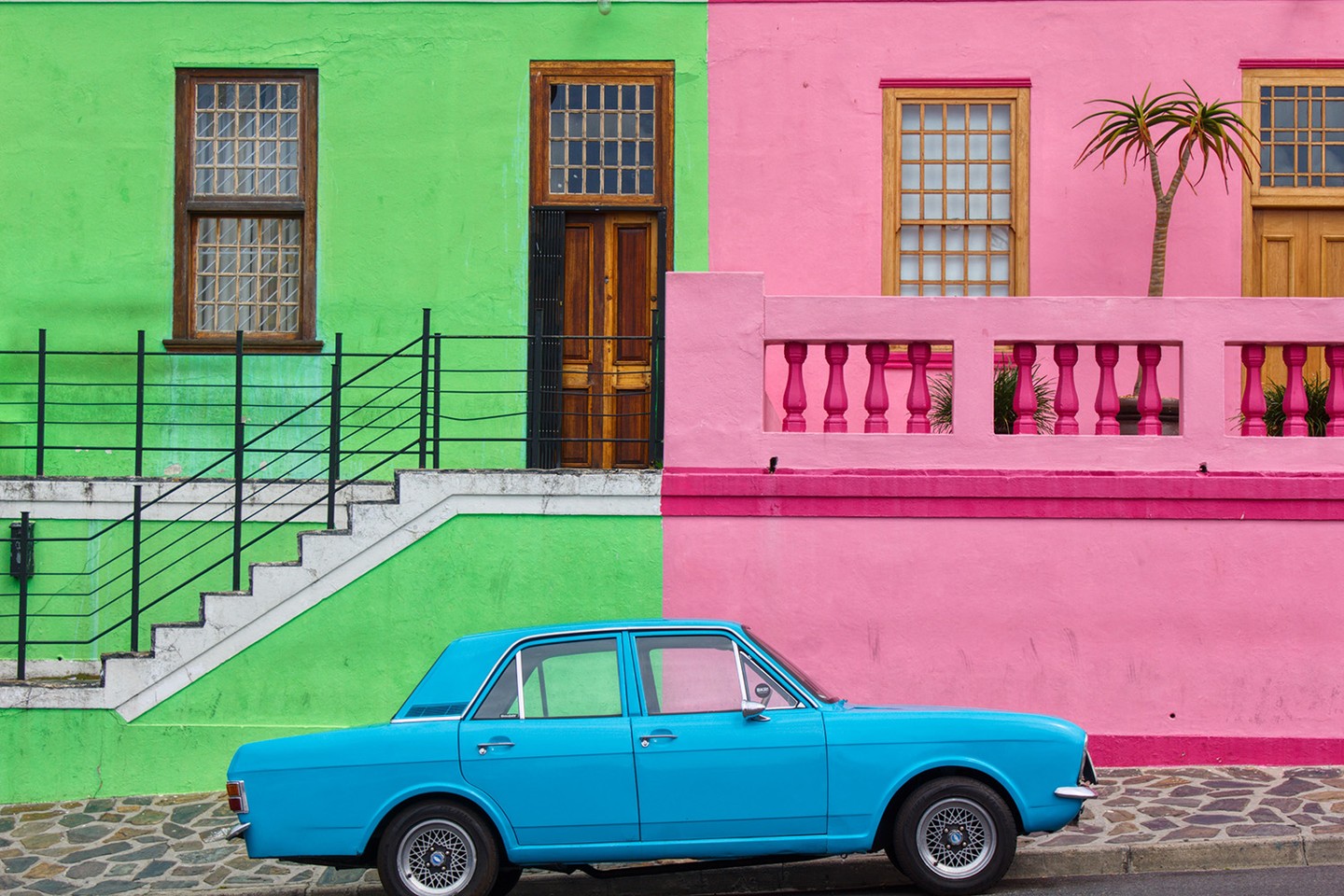 Car parked in colourful Bokaap Car parked in colourful Bokaap